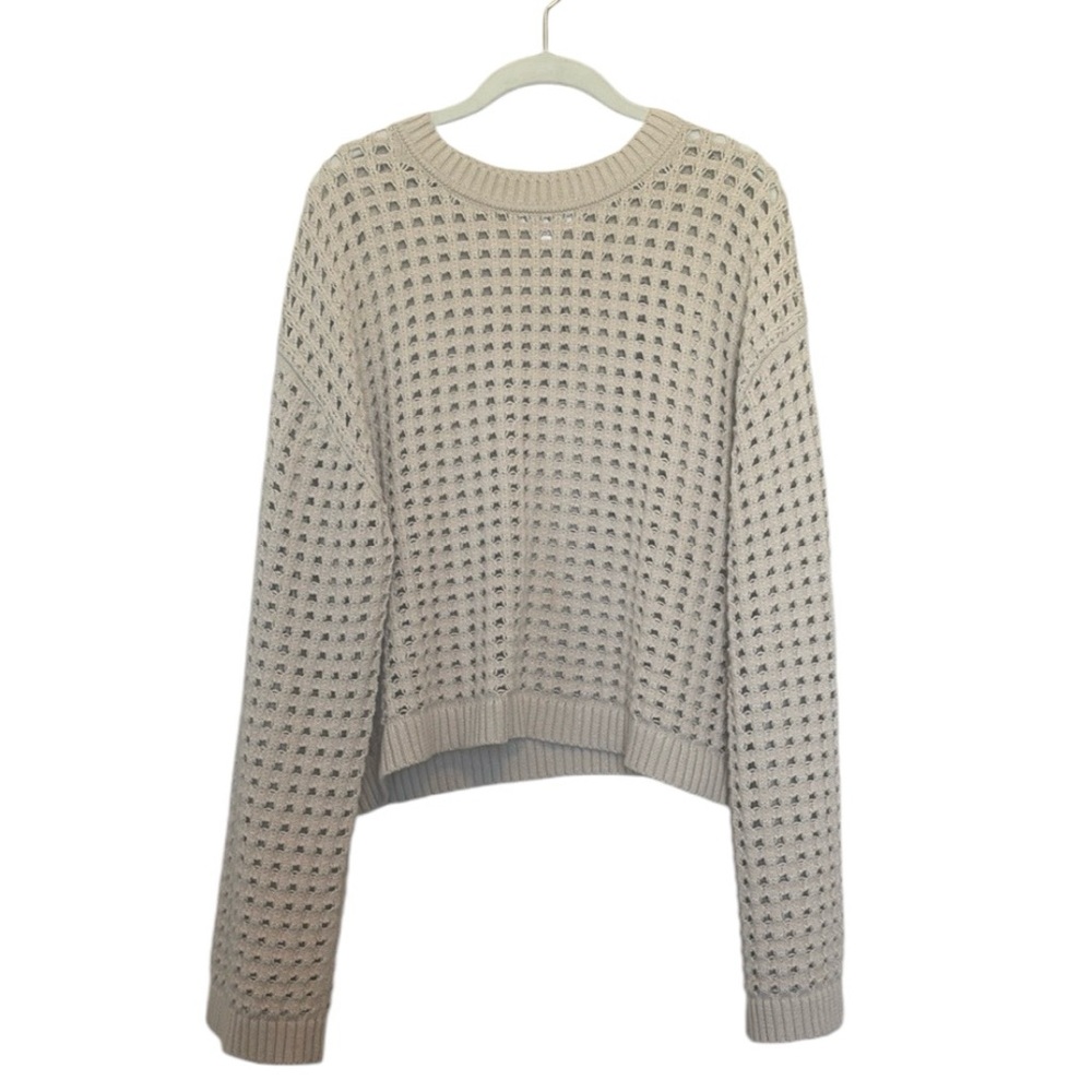 Sammie Mesh Knit Crew Neck Sweater in Dune size Large he - Picture 2 of 12